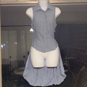 Cute jeans top long in the back shirt in front